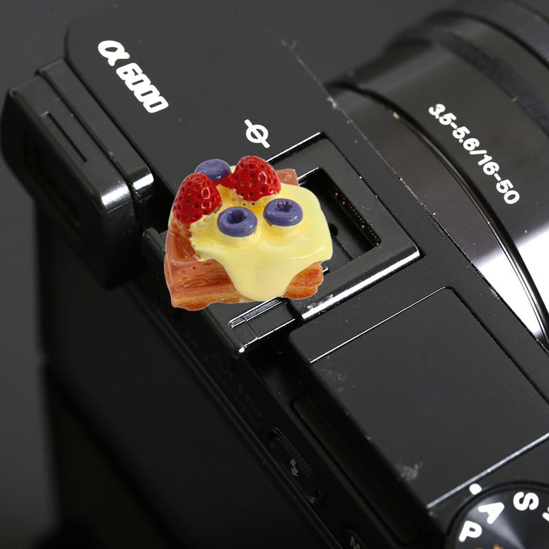MENGSOOD Camera Hot Shoe Cover, Cute Hot Shoe Cap, Hot Shoe Protector Compatible with Sony Fujifilm Fuji Canon Nikon Pentax Leical Panasonic (2pcs Butter Bread) - Image 4